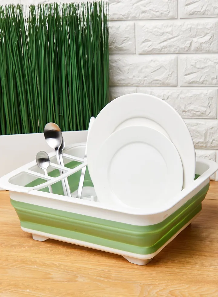 Green Collapsible Dish Rack