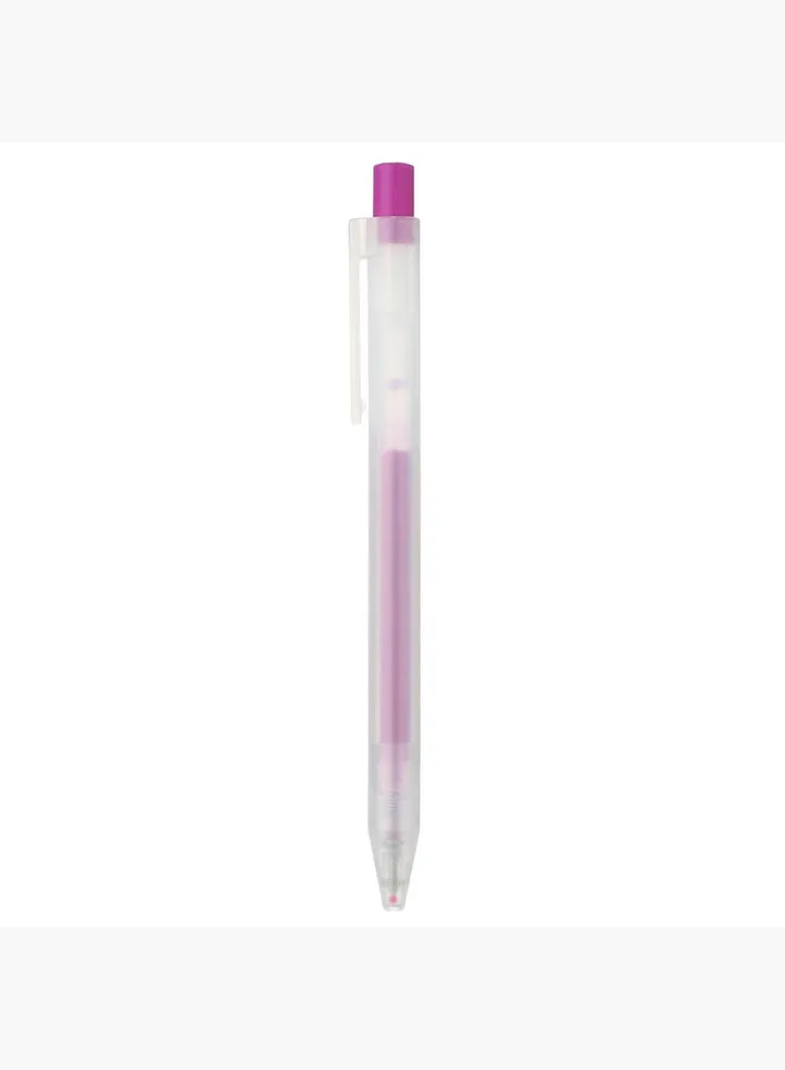 Gel Ink Knock Type Ballpoint Pen, 0.5 mm, Purple