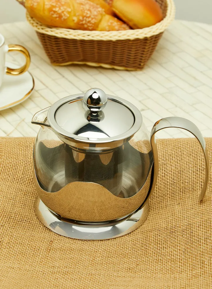 Stainless Steel Glass Teapot 650Ml