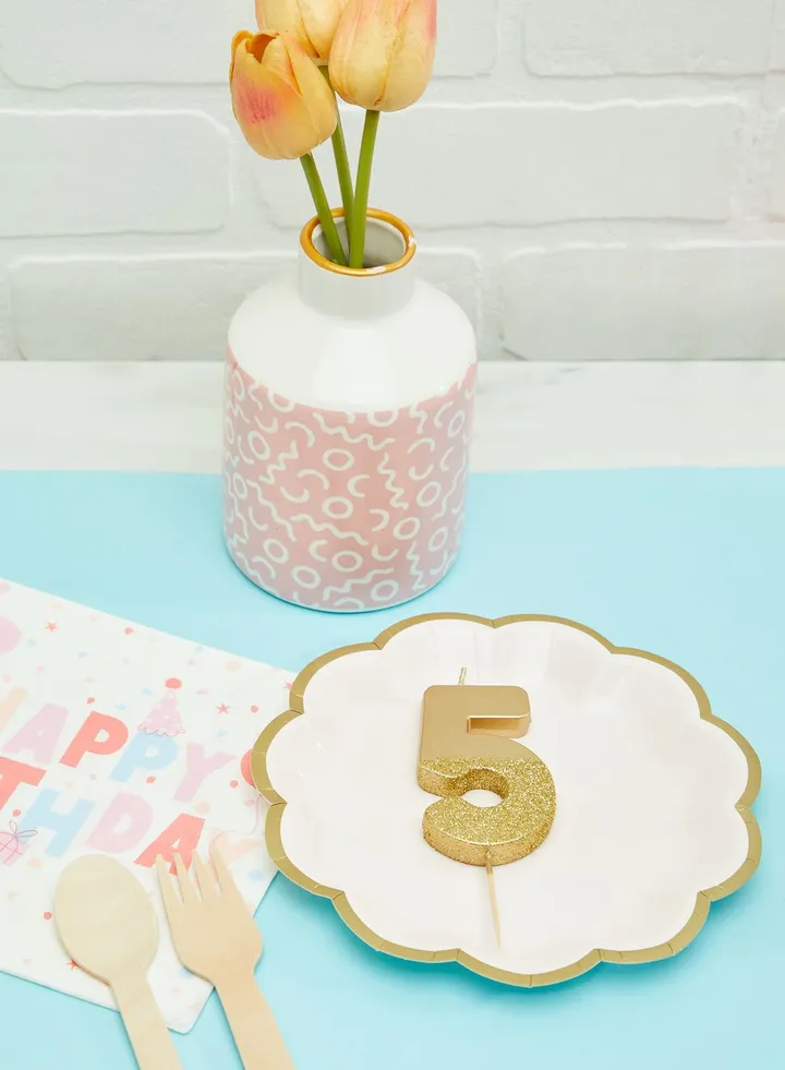 We Heart Birthdays Glitter Number Candle 5