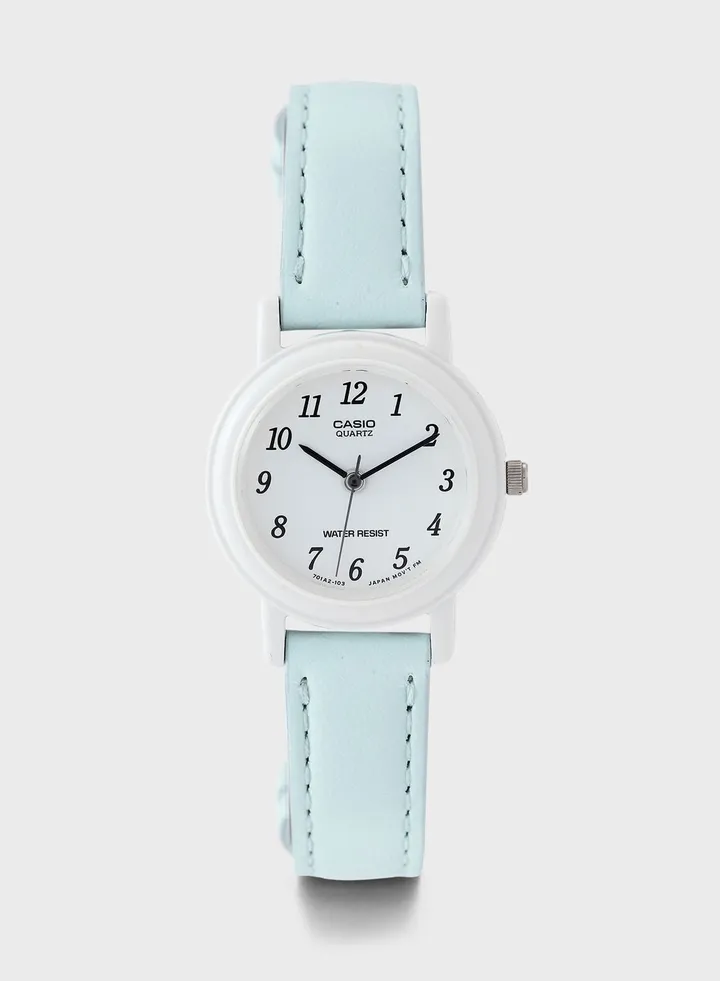Leather Strap Analog Watch