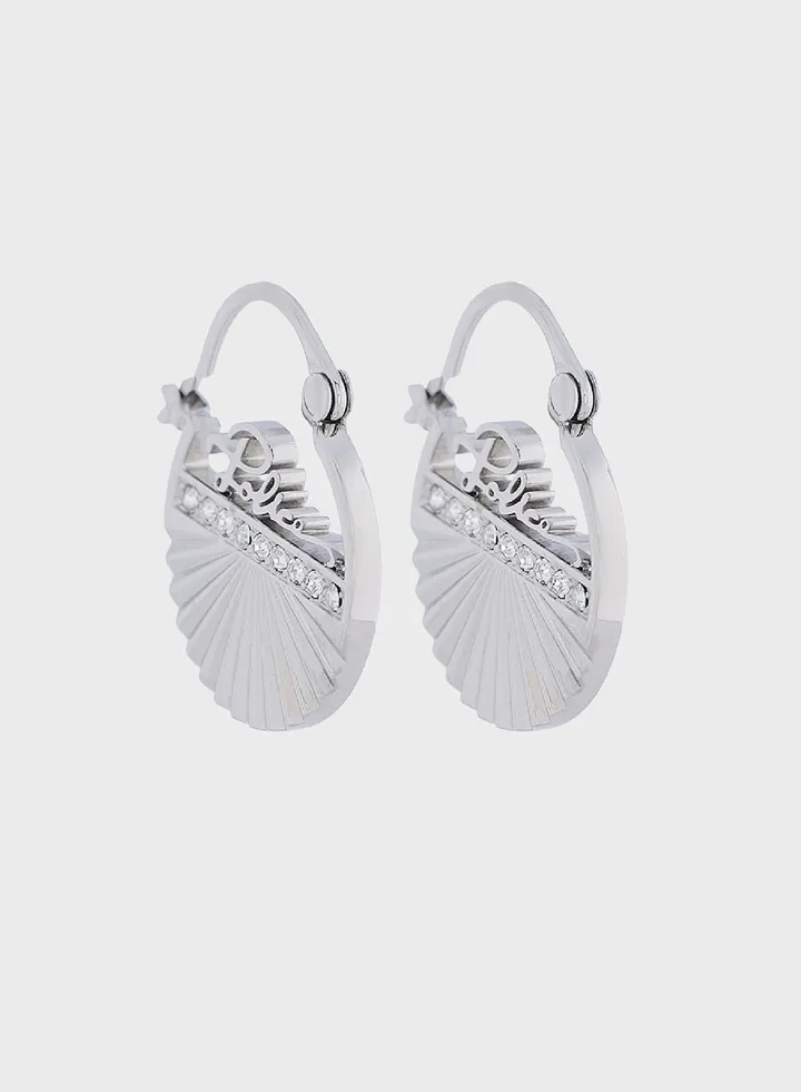 Stainless Steel Earrings With Crystals