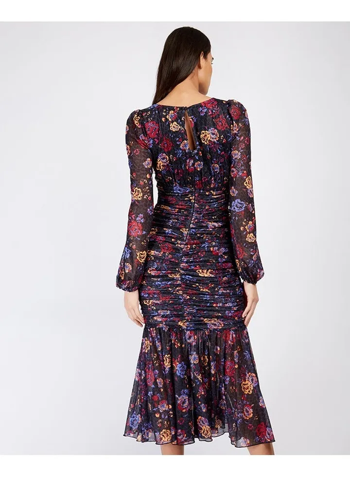 Little Mistress Floral Ruched Midaxi