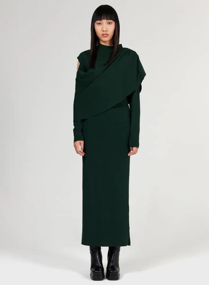 Cape-Effect Dress