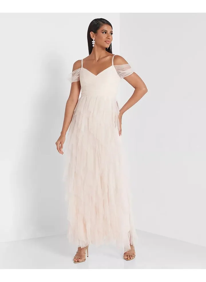 Little Mistress Ruffle Maxi Dress