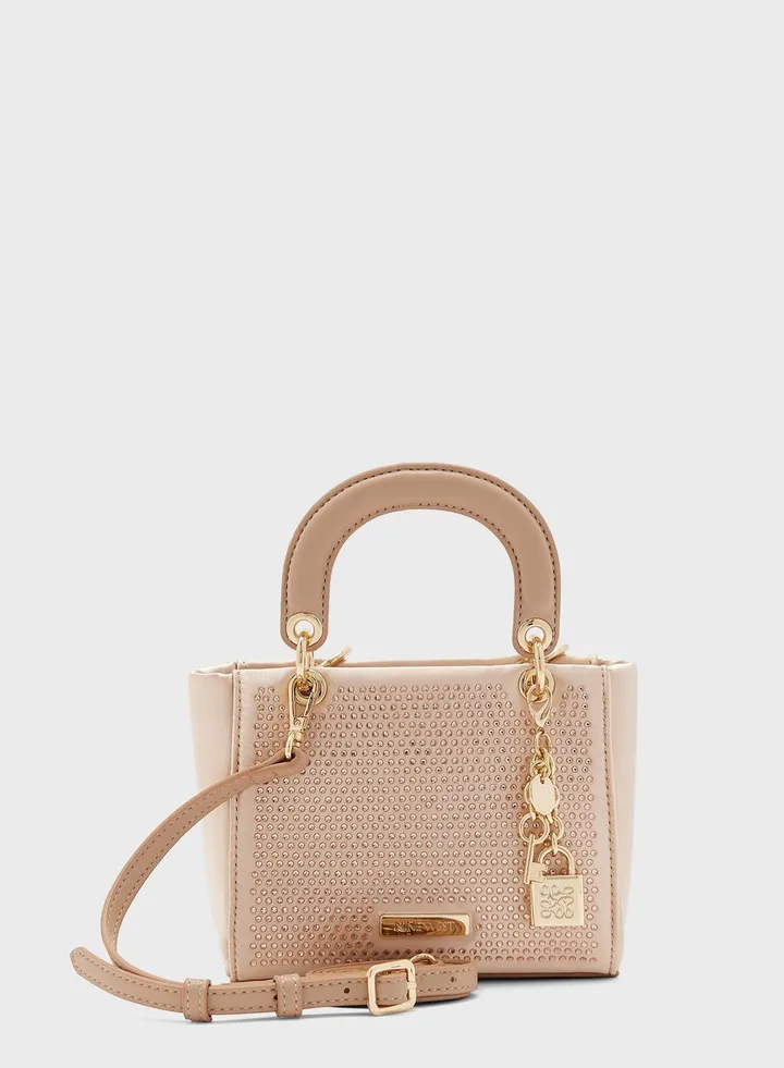 Chain Detail Top Handle Satchel