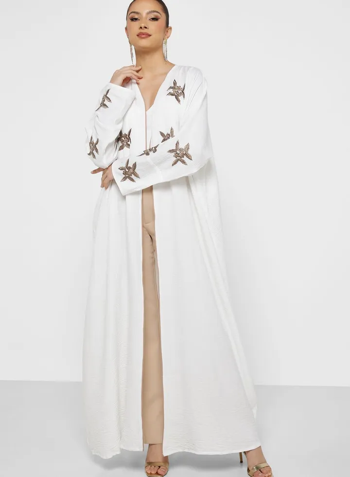 Embroidered Piping Detail Abaya