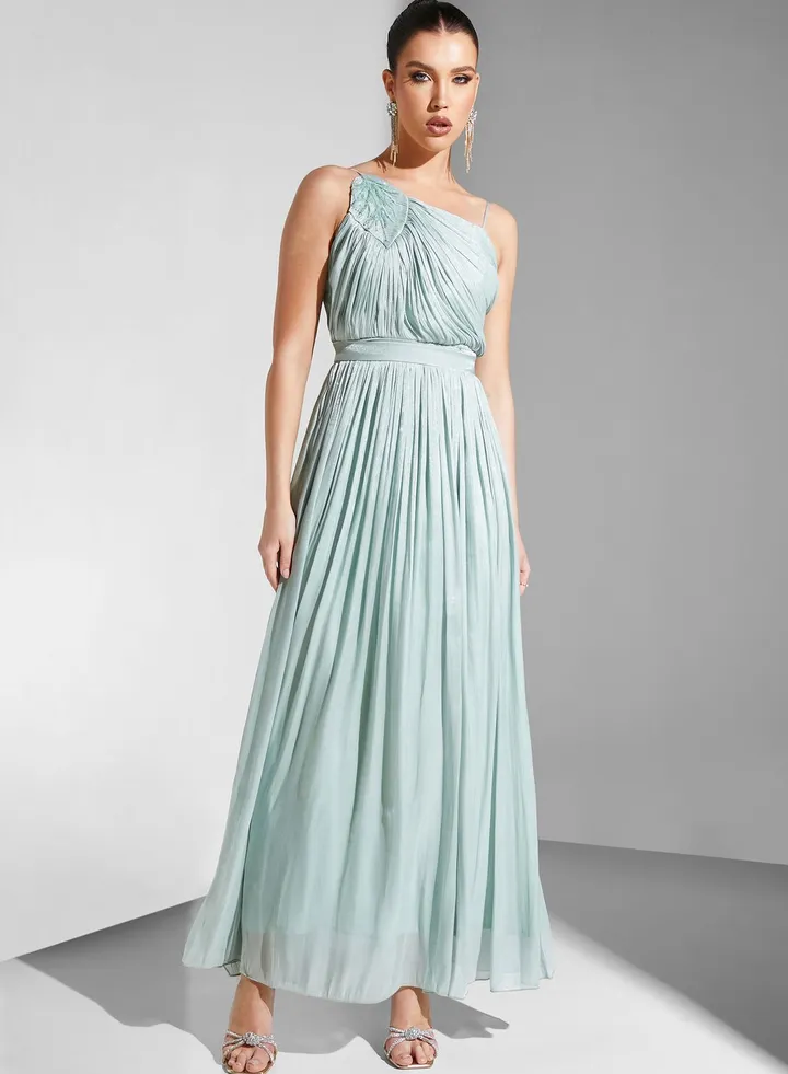 Belted Pleated Dress