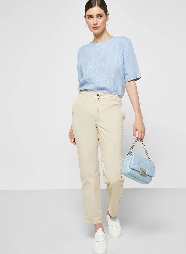 Cotton Rich Tea Dyed Slim Fit Chinos