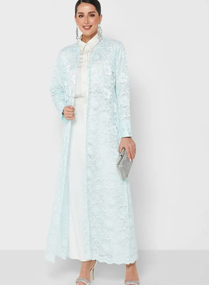 Lace Dress With Abaya