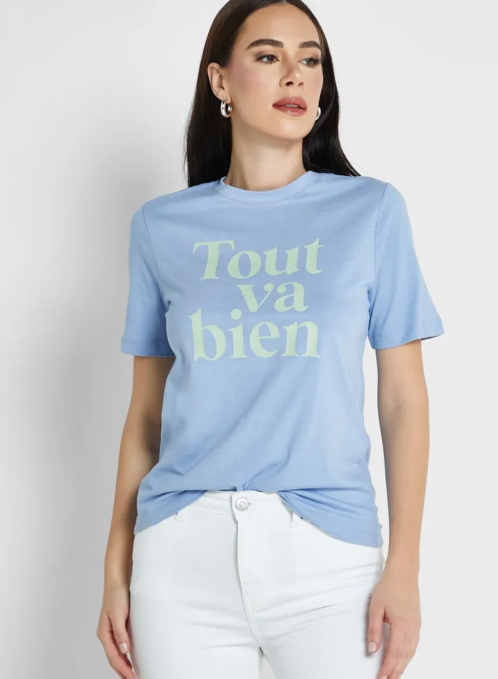 Pure Cotton Slogan Everyday Fit T-Shirt