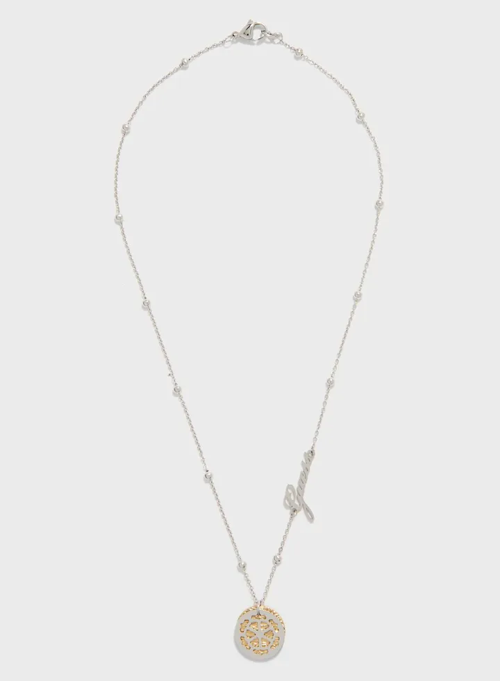 Greek Peony And Charm Pendant Necklace