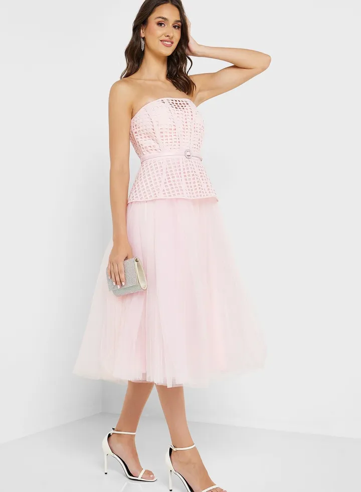Bardot Ring Detail Dress