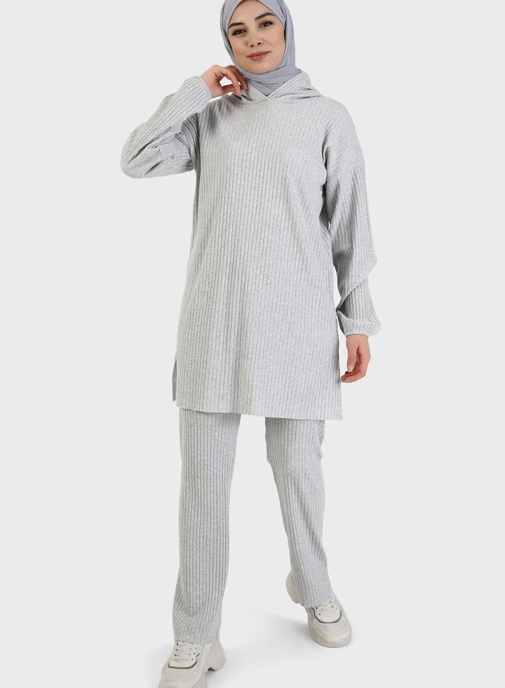 Knitted Hooded Top