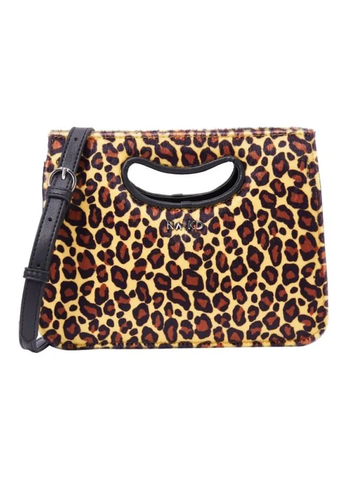 Leopard Print Satchel Bag Yellow/Black/Orange