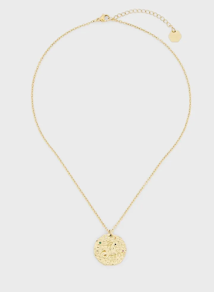 Capricorn Gold Coin Necklace