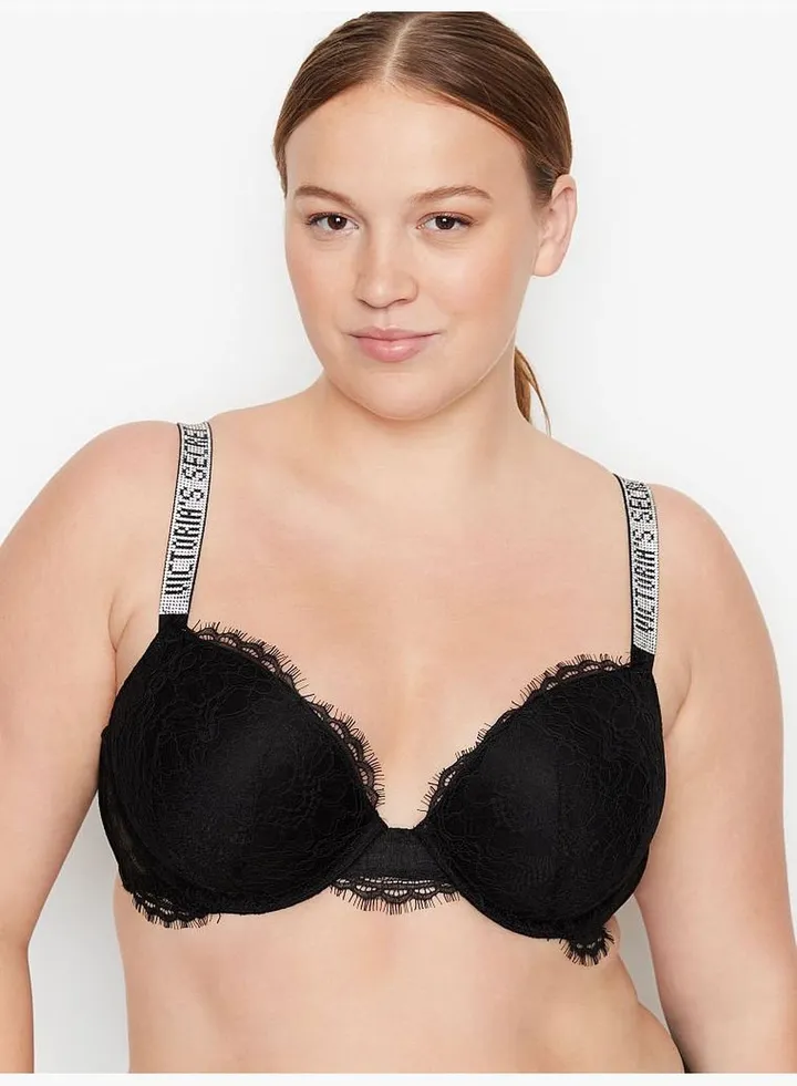 Lace Shine Strap Push-Up Bra