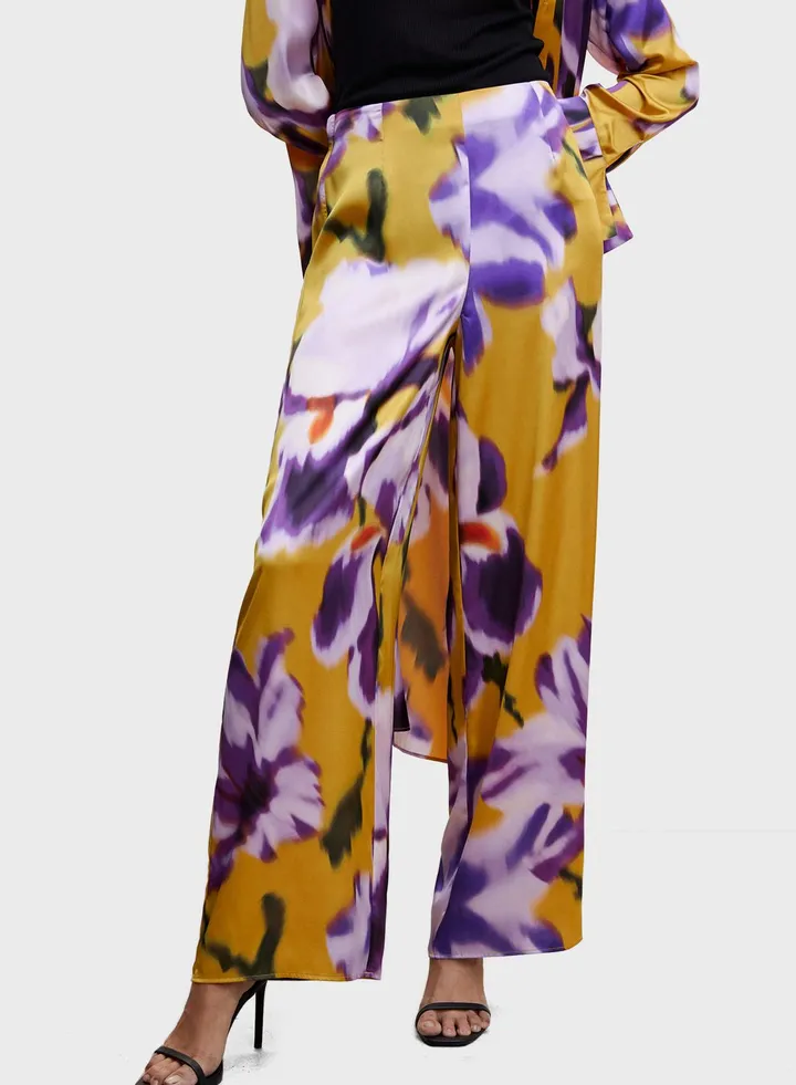 Wide Leg Floral Pants