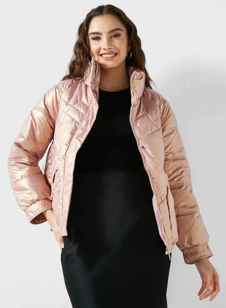 Sheen Fabric Padded Jacket