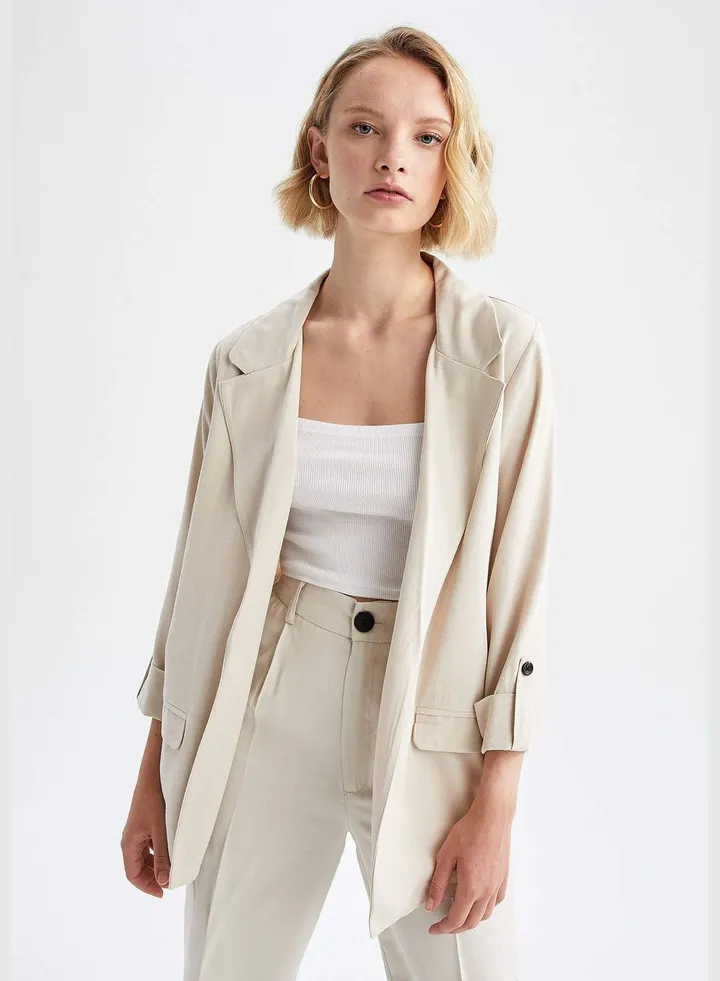 Regular Fit Long Sleeve Blazer Jacket