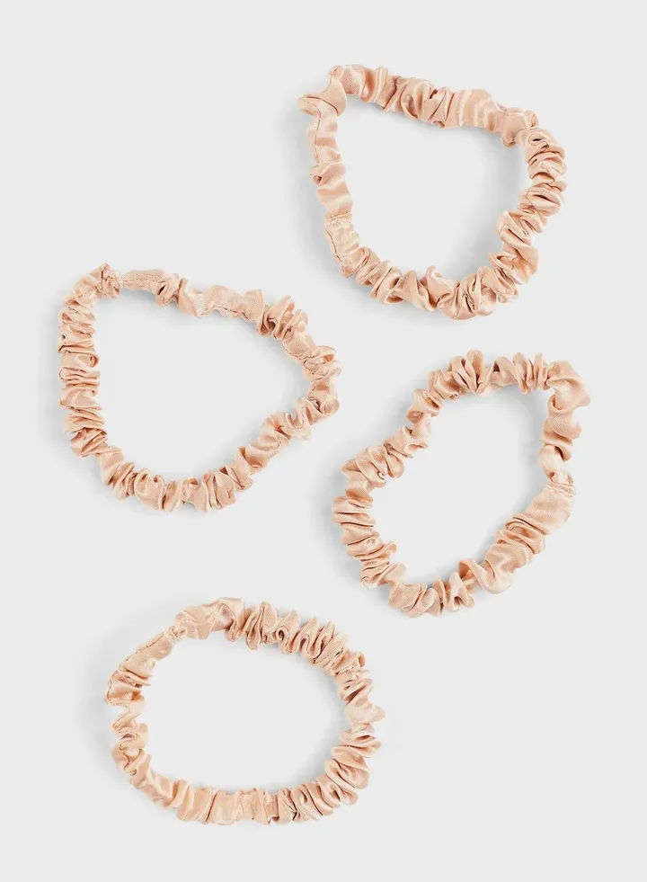 4-Pack Silk Scrunchies