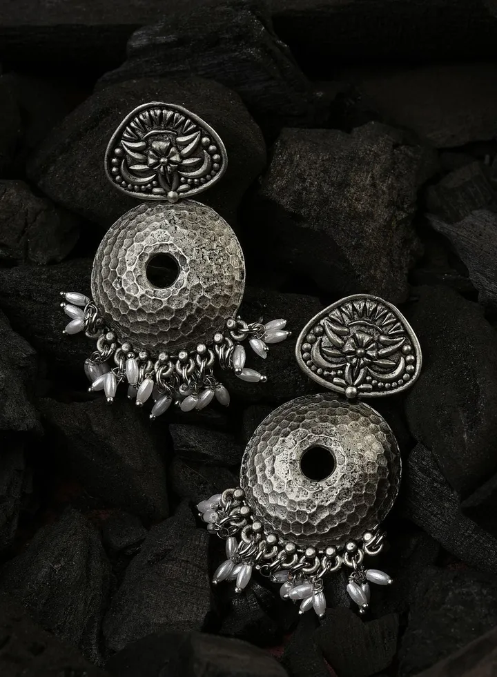 Silver Plated Designer Geometric Studs