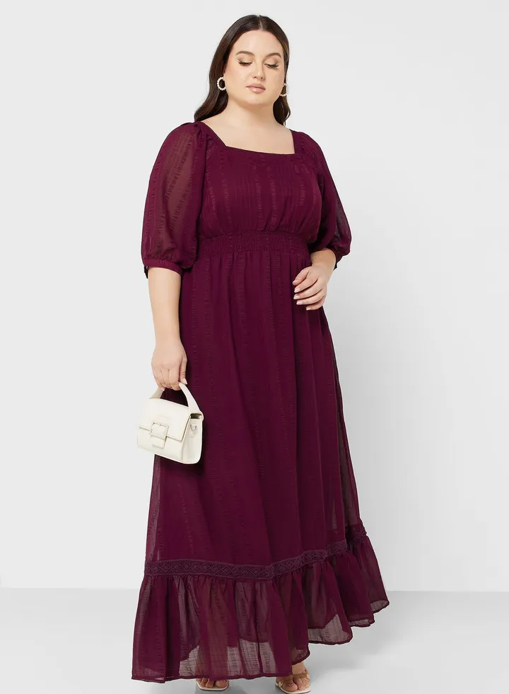 Puff Sleeve Detail Dress