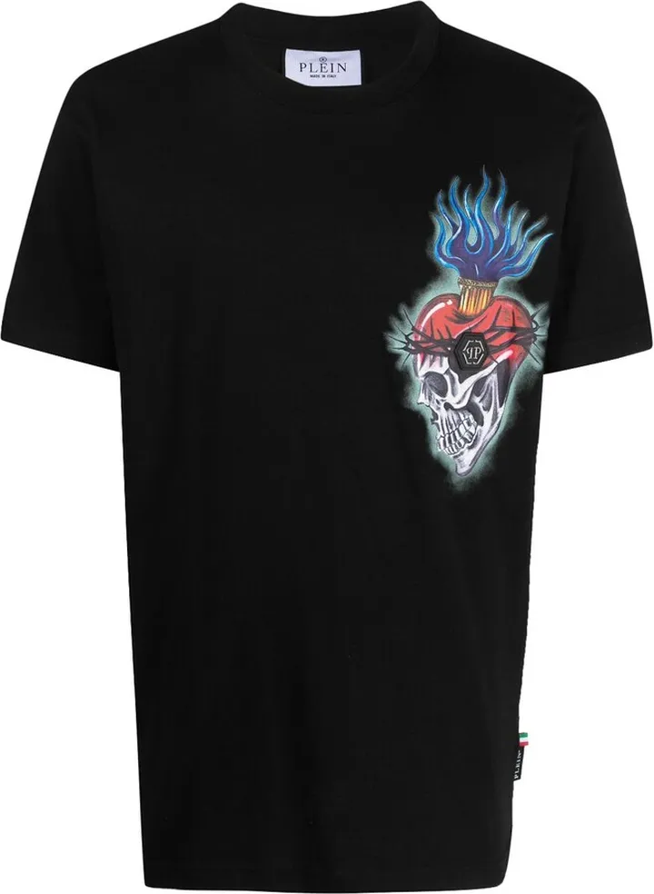 tattoo-print cotton T-shirt