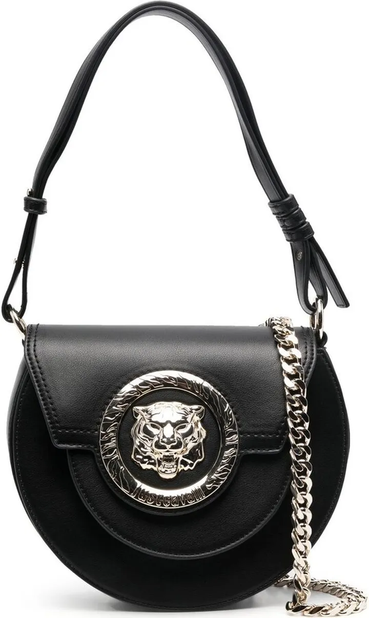 Gold-Tone Logo Plaque Shoulder Bag