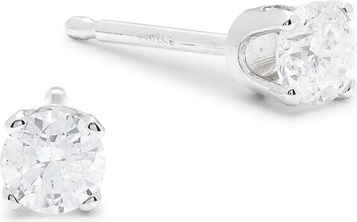 14K White Gold & 0.3 TCW Diamond Stud Earrings