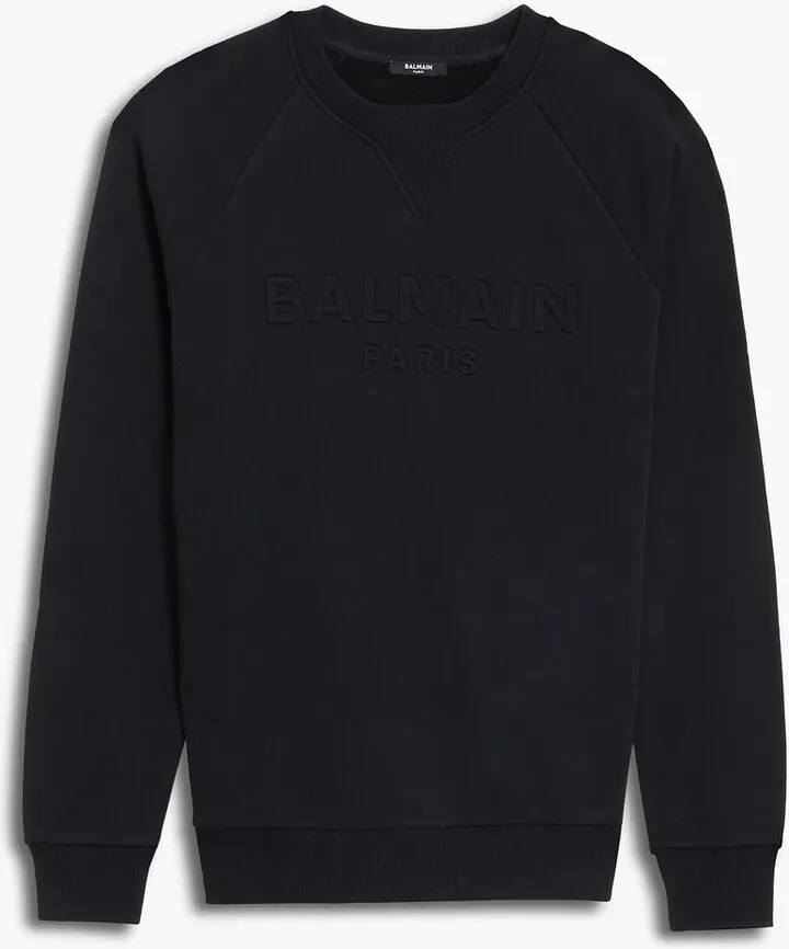 Embossed French cotton-terry sweatshirt