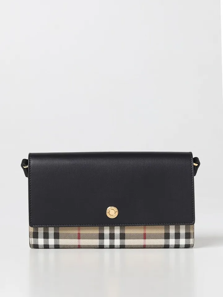 Burberry bag in coated cotton and leather