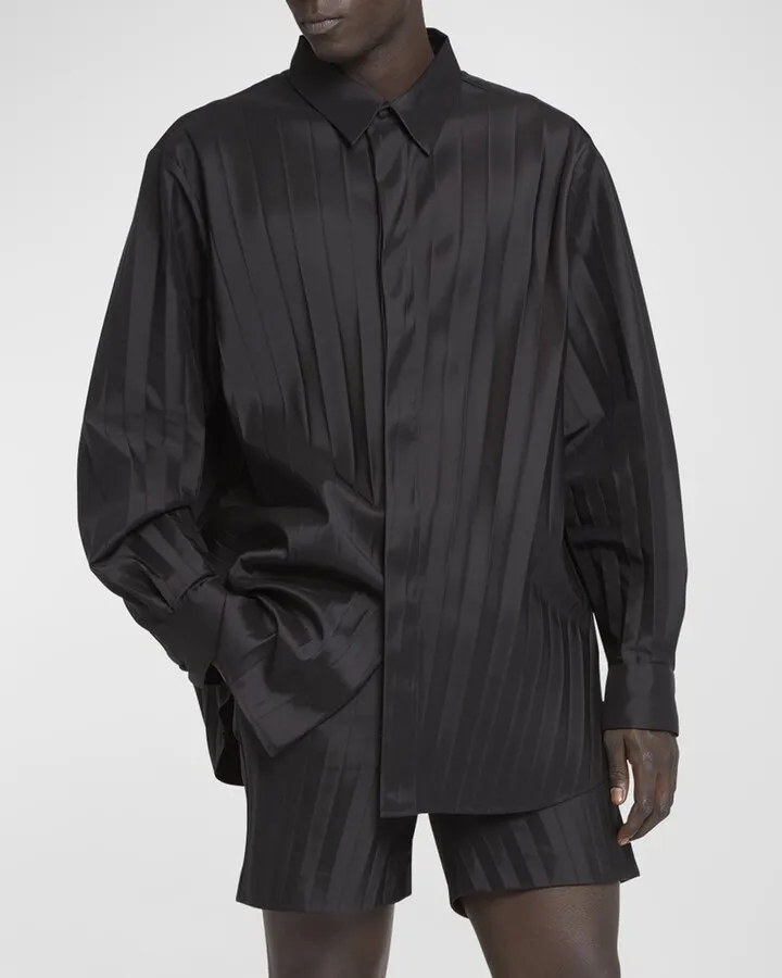 Men's Pleated Nylon Sport Shirt