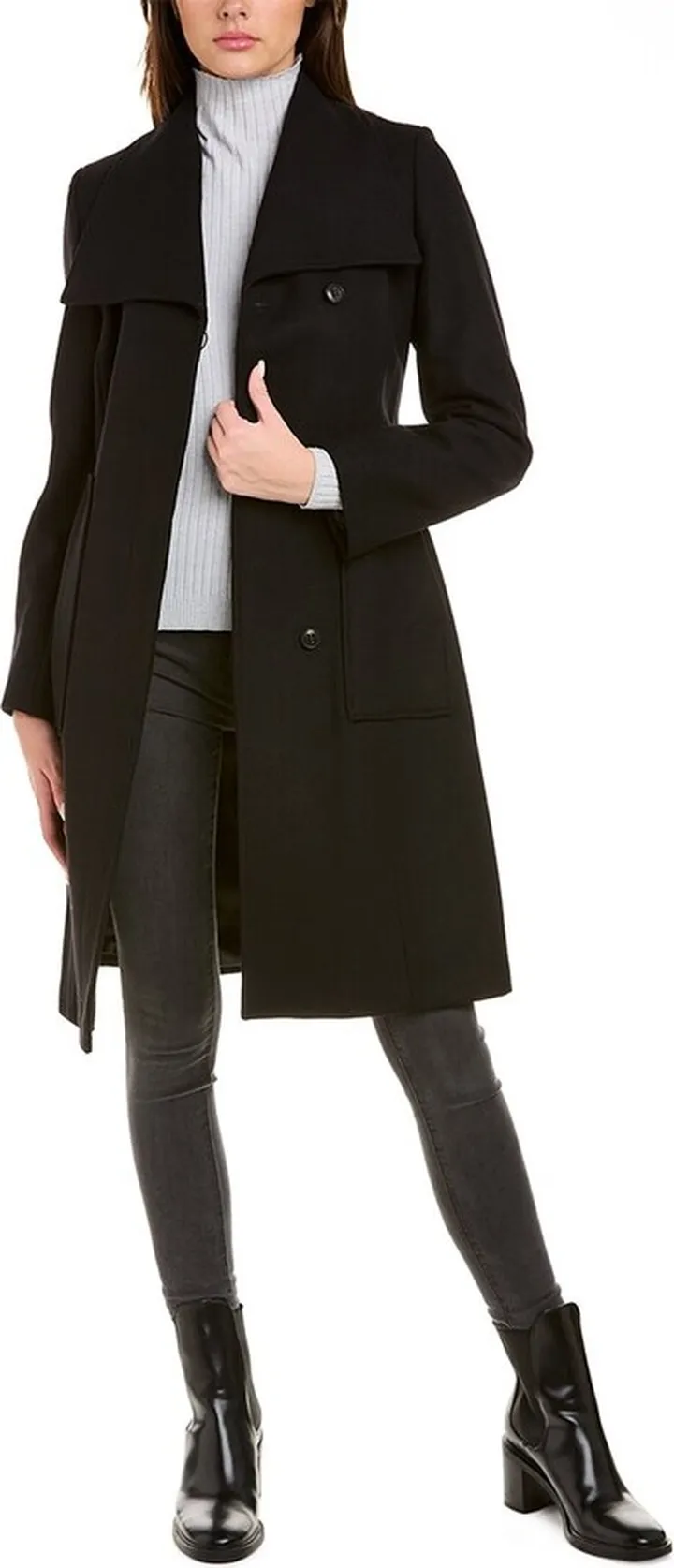 Cole Haan Wool-Blend Wrap Coat