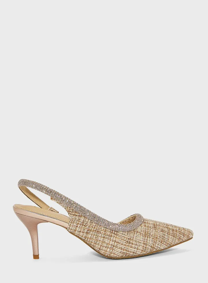 Tweed Slingback Pumps