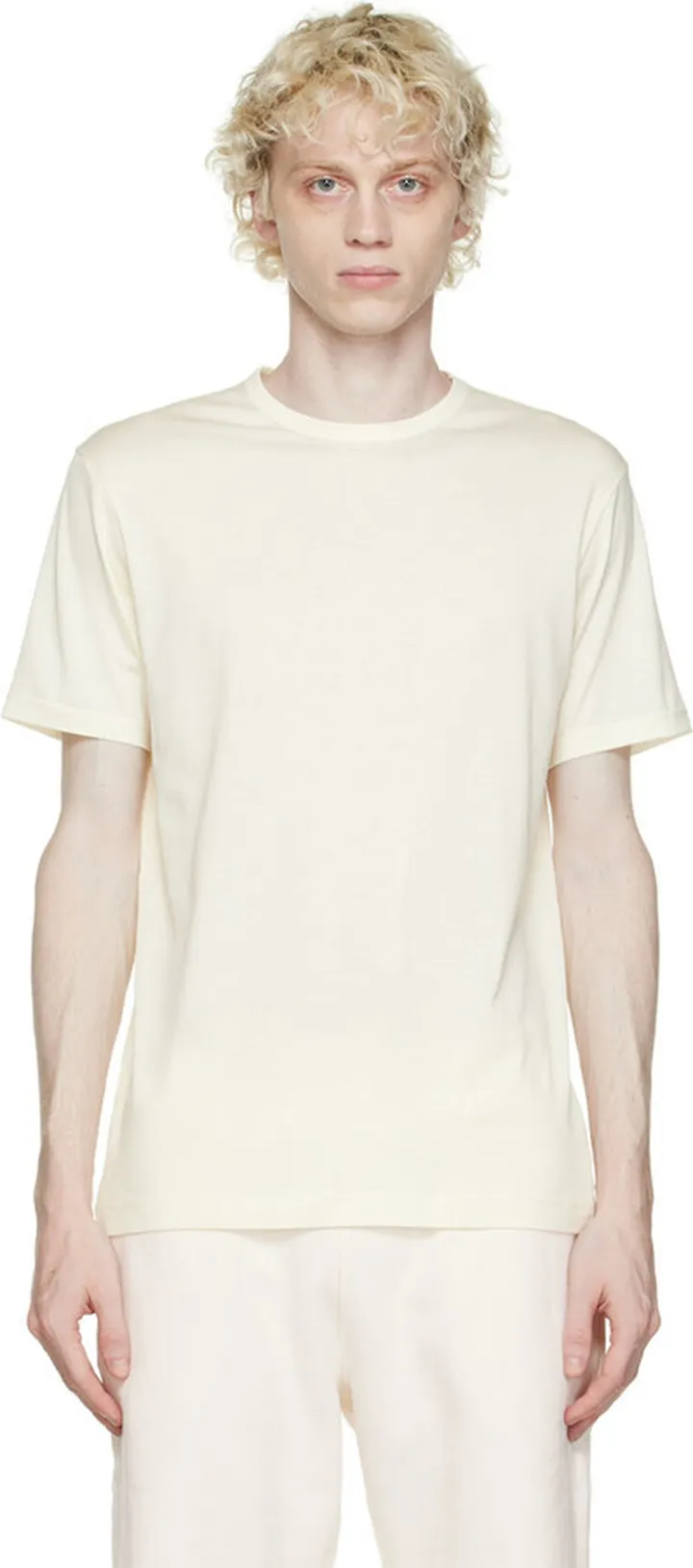 Sunspel Off-White Cotton T-Shirt