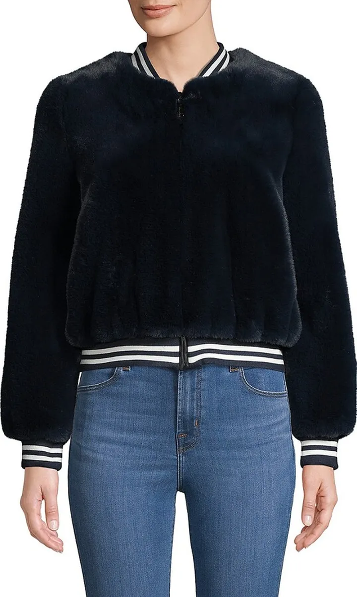Faux Fur Baseball Jacket