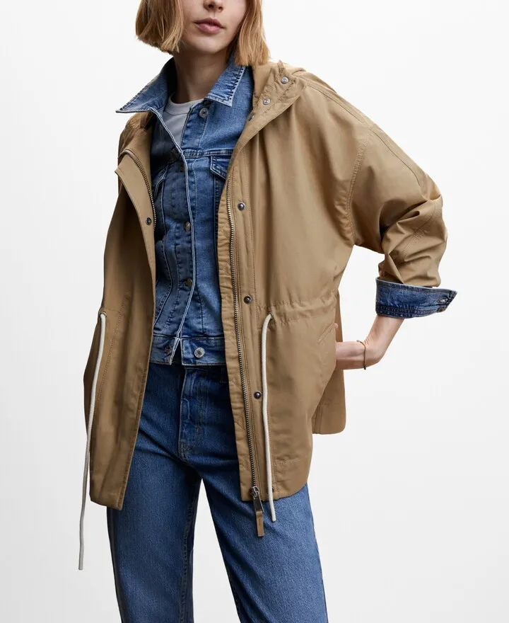 Mango Women's Pocket Hooded Parka