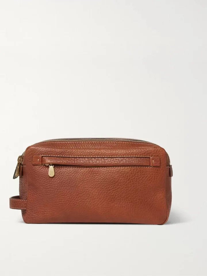 Full-Grain Leather Wash Bag