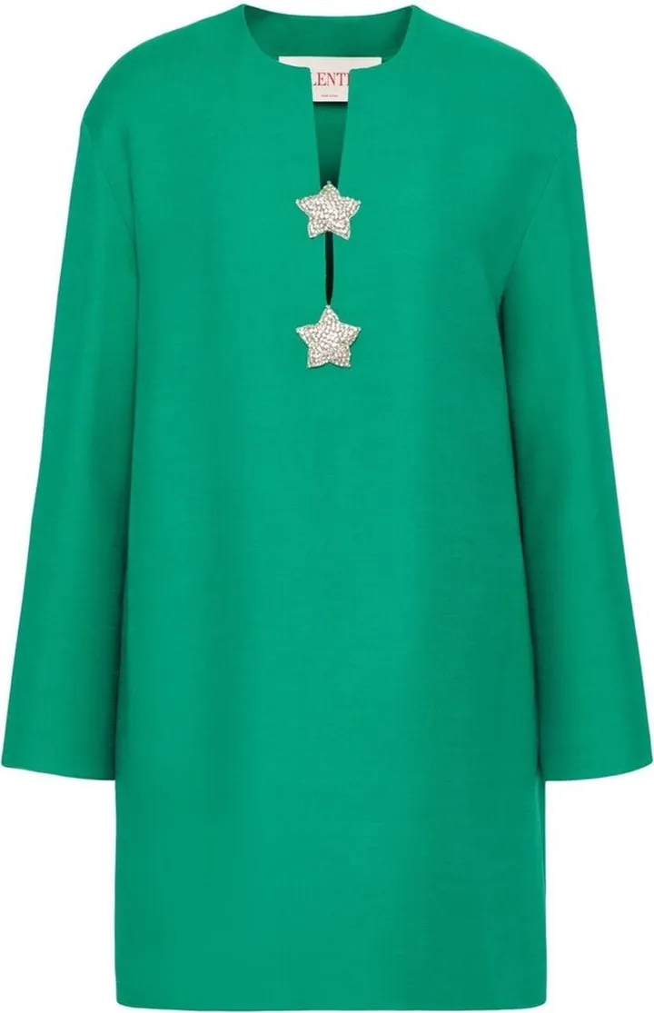 Star-Embellished Wool-Blend Dress