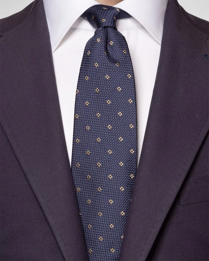 Men's Geometric Jacquard Silk Tie