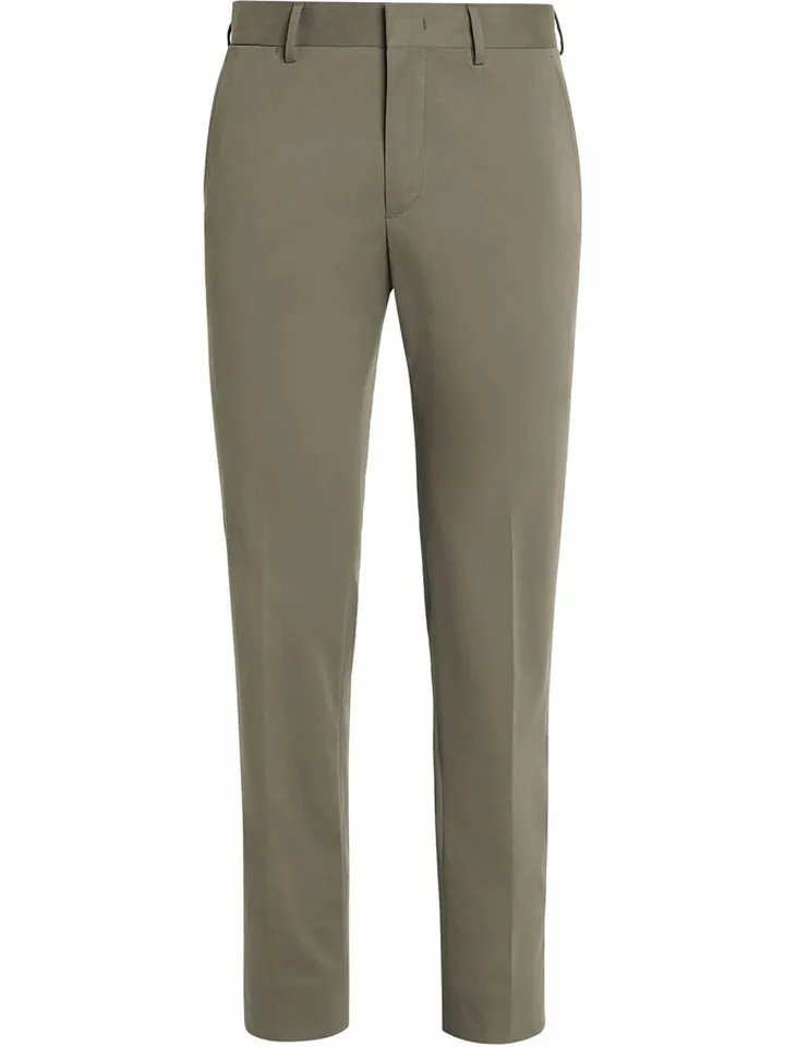 Slim-Cut Stretch-Cotton Trousers