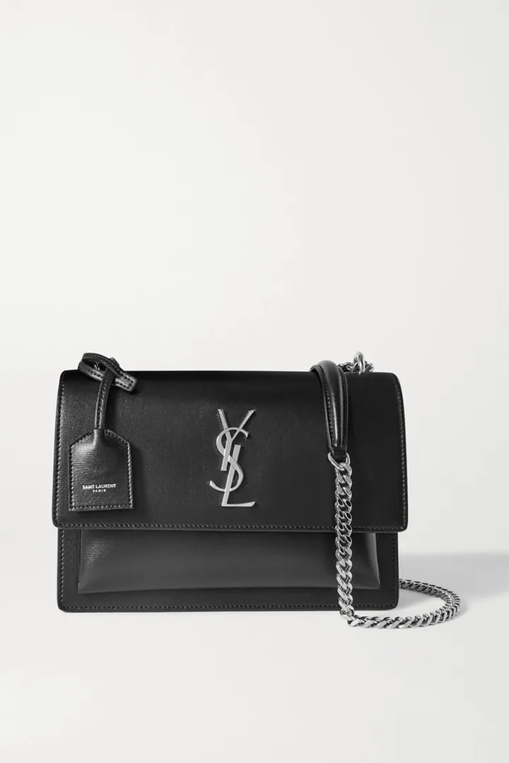 SAINT LAURENT - Sunset Medium Leather Shoulder Bag - Black