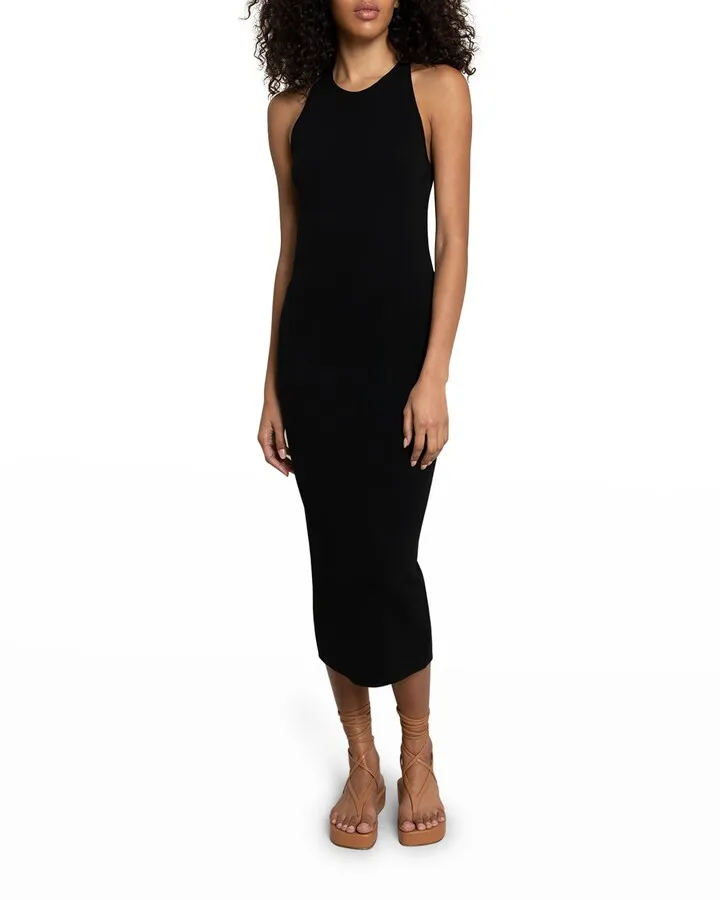 Marc Ribbed Racerback Midi Dress