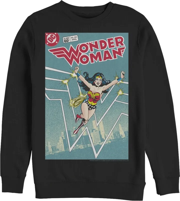 Men's Justice League Retro Comic Cover Sweatshirt - Black - 2X Large