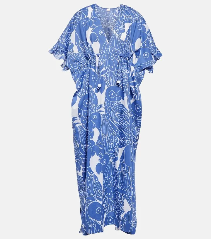Jujube printed cotton kaftan
