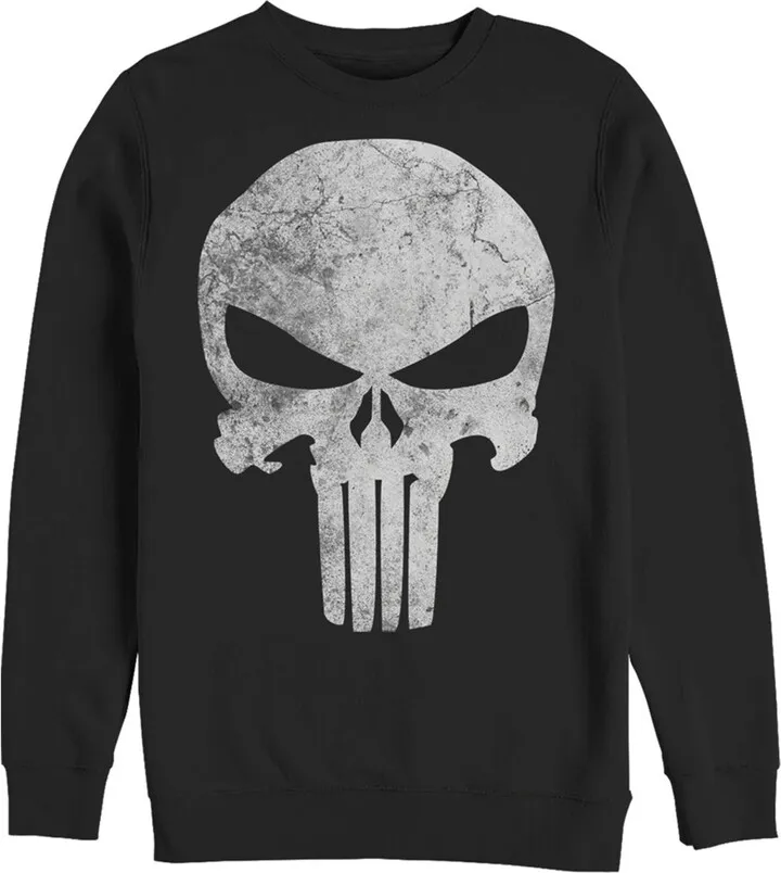 Men's Marvel Punisher Retro Skull Symbol Sweatshirt - Black - 2X Large