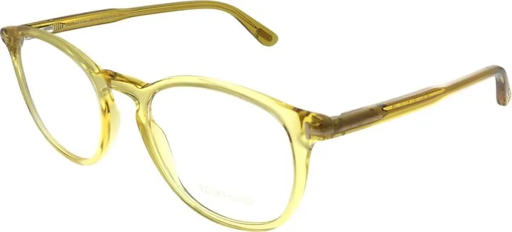 Tom Ford FT 5401 041 Unisex Round Eyeglasses Transparent Yellow 51mm