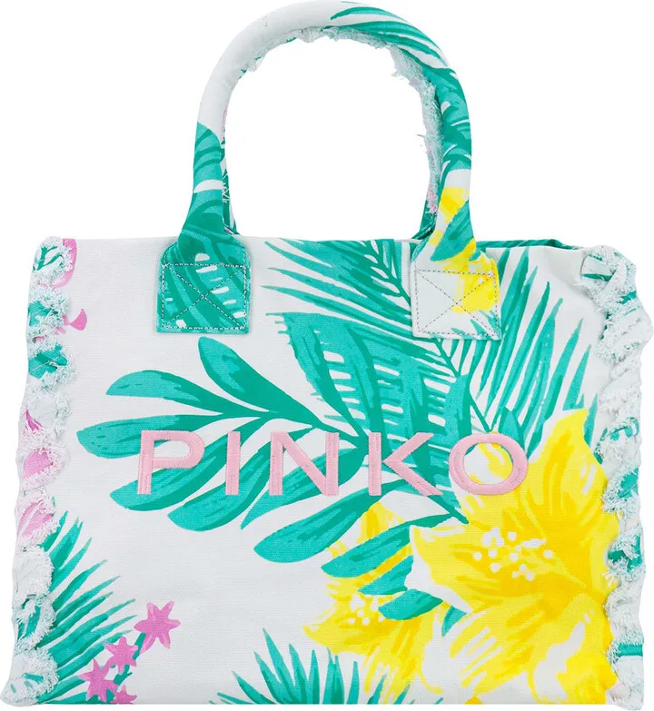Canvas shoukder bag with embroidered logo