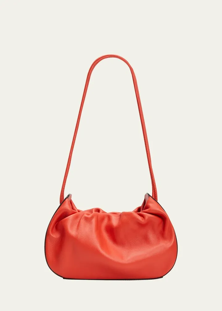 Kiki Ruched Leather Shoulder Bag